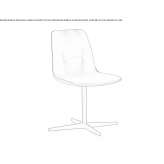 Leather swivel chair with 4-star base Evran