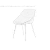 Chair upholstered in fabric with steel legs Pocito