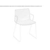 Upholstered chair based on a sleigh with armrests Vihanti