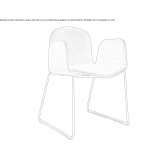 Leather chair based on a sled with armrests Berezan