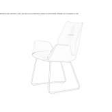 Leather chair based on a sled with armrests Rector