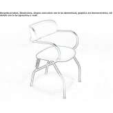 Leather chair with armrests Herpen