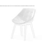 A chair upholstered in fabric with wooden legs Pocito