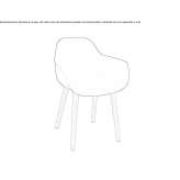 Polypropylene chair with armrests Tatui