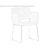 Chair upholstered in fabric with armrests Nikel