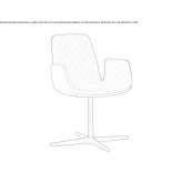 Leather swivel chair with 4-star base with armrests Azov