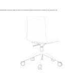 Swivel chair made of polypropylene, with 5-star base and wheels Soelden