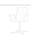 Leather chair with 4-star base with armrests Soliers