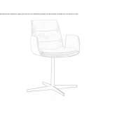 Leather swivel chair with 4-star base with armrests Bihorel