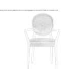 Solid wood and fabric chair with armrests Sesori