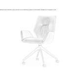Leather trestle chair with armrests Rector