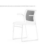 Fabric chair based on a sleigh with armrests Silves