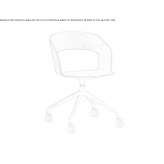 Swivel ash chair on wheels Borgholm