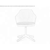 Oak chair with 4-star base and integrated cushion Luingne