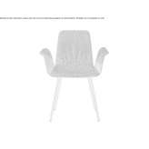 Upholstered chair with armrests and legs made of steel pipes Malino