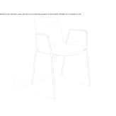 Polypropylene chair with armrests and steel base Tarkio