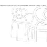 Polypropylene chair with armrests Jaristea