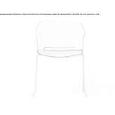 Polypropylene chair with a sleigh-shaped base, stackable Chalampe