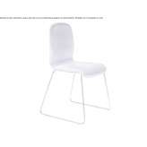 A chair upholstered in fabric with a sled base Suisun