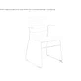 Plastic chair with armrests, with a sled base, stackable Hodonin