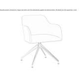 Fabric chair on trestles with armrests Blaibach