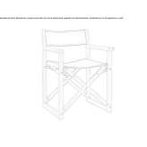 Folding chair in wood and fabric with armrests Brech