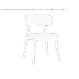 Upholstered beech chair with open backrest and stackable Heyburn