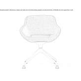 Fabric chair on trestles with armrests Massagno