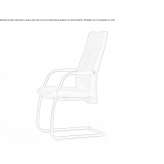Upholstered leather chair on supports with armrests Popola