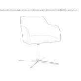 Fabric chair with 4-star base with armrests Blaibach