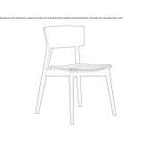 Beech chair with open backrest, stackable Heyburn