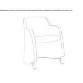 Leather chair with armrests Maino