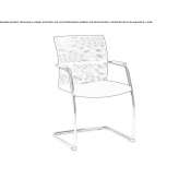 Fabric chair on supports with armrests Urmond