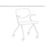 Fabric chair with armrests on wheels Grone
