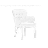 A quilted fabric chair with armrests Buxted