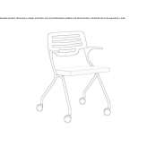 Plastic chair with armrests on wheels Grone