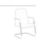 Fabric reception chair with cantilever Audierne