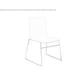A stackable chair on a sled base Amashca