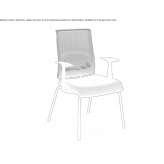 Upholstered mesh chair with armrests Chantome