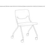 Fabric chair with open backrest and wheels Grone