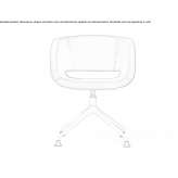 Fabric reception chair on trestles with armrests Sebring