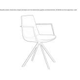 A chair made of eco-leather on trestles with armrests Tervel