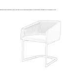 Fabric chair on supports with armrests Selmer
