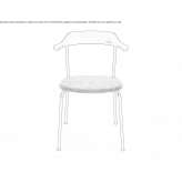 Stackable oak chair with integrated cushion Linthal