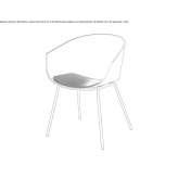 Chair with a base on 4 steel legs Kirkby
