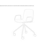 A chair with a "classic" fixed base, armrests and wheels Tarcal