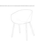 Chair with a base on 4 wooden legs Kirkby