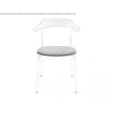 Stackable walnut chair with integrated cushion Linthal