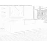 Reception desk in melamine-coated chipboard with built-in lighting Wrens