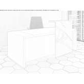 Wooden reception counter with Laminam® shelf Horning